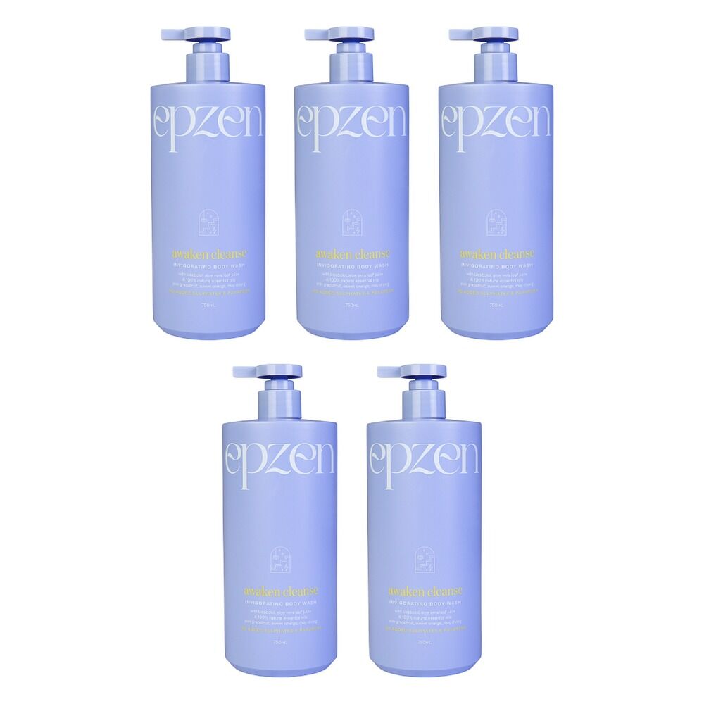 EpZen Awaken Cleanse Invigorating Body Wash 750mL x 3 Bundle of 5