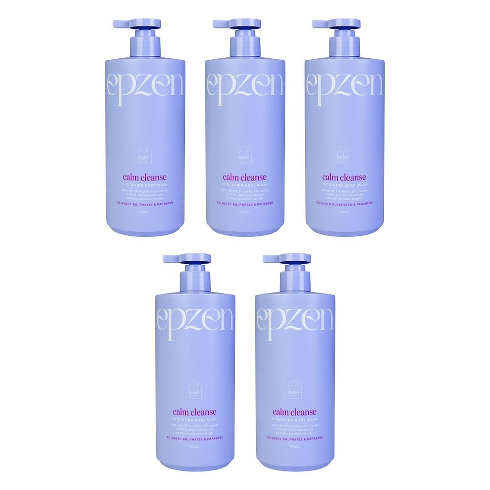 EpZen Calm Cleanse Hydrating Body Wash 750mL x 3 Bundle of 5