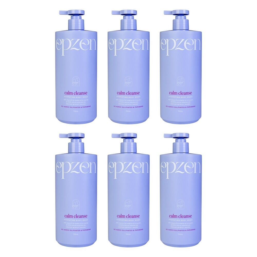 EpZen Calm Cleanse Hydrating Body Wash 750mL x 3 Bundle of 6