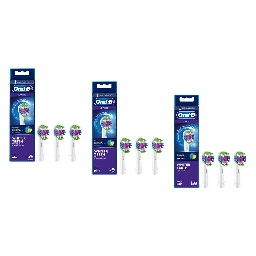 Oral-B 3D White Replacement Brush Heads 3 Pack Bundle of 3