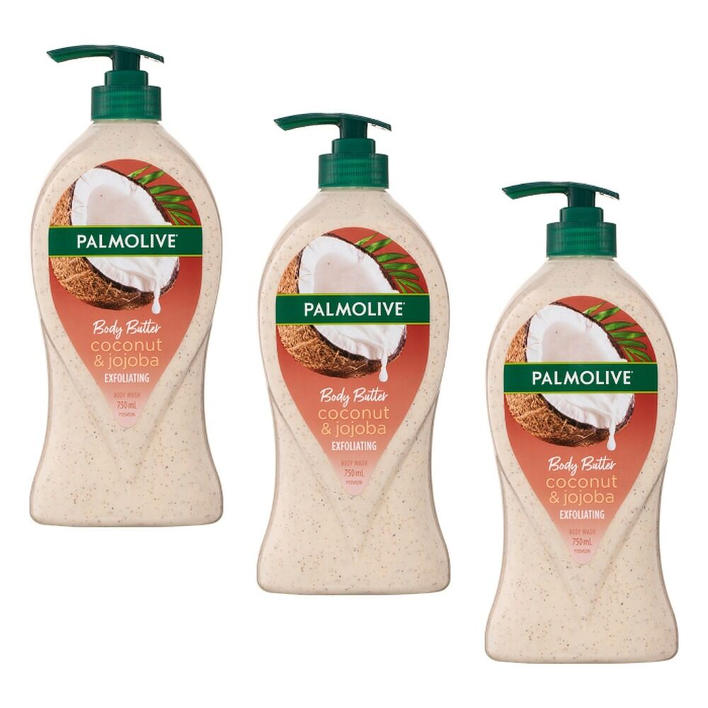Palmolive Body Butter Coconut & Jojoba Body Wash 750mL Pack of 3