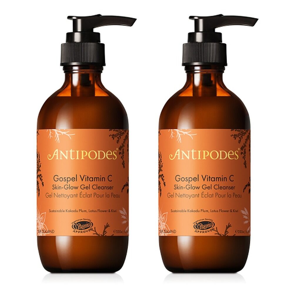 Antipodes Gospel Vitamin C Skin Glow Gel Cleanser 200mL Pack of 2