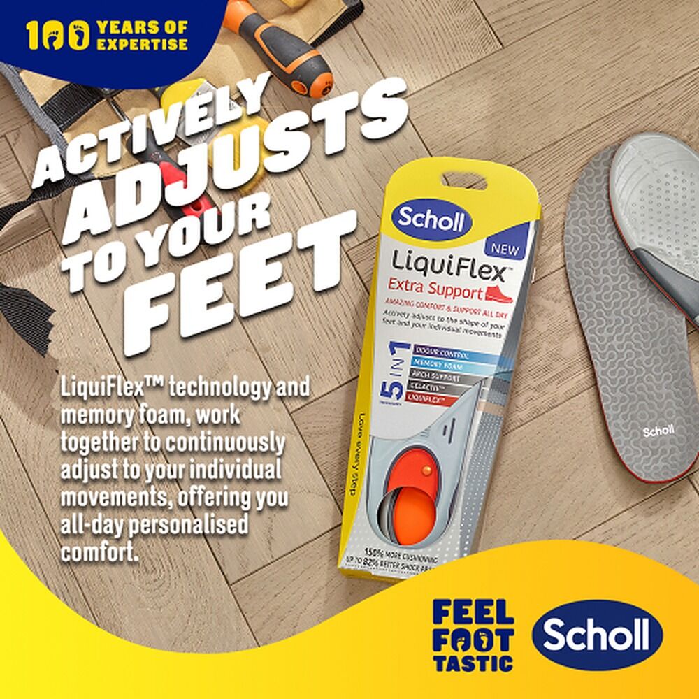 Scholl LiquiFlex Extra Support Insole Small 4.5-8.5