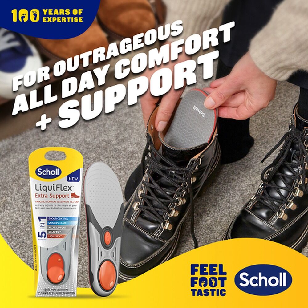 Scholl LiquiFlex Extra Support Insole Small 4.5-8.5