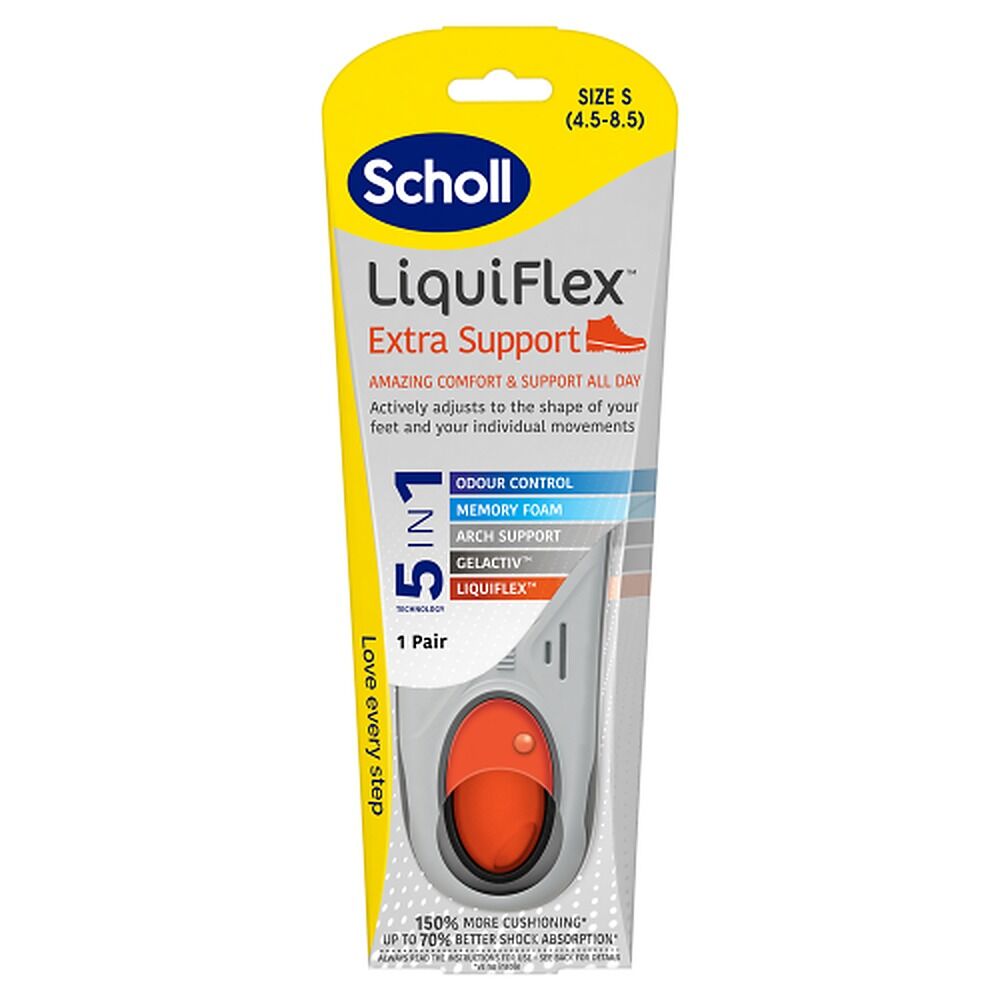 Scholl LiquiFlex Extra Support Insole Small 4.5-8.5