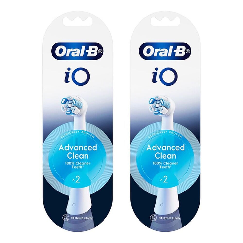 Oral-B iO Advanced Clean Replacement Heads White 2 Pack Bundle of 2