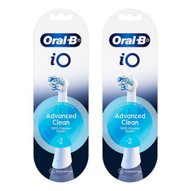 Oral-B iO Advanced Clean Replacement Heads White 2 Pack Bundle of 2
