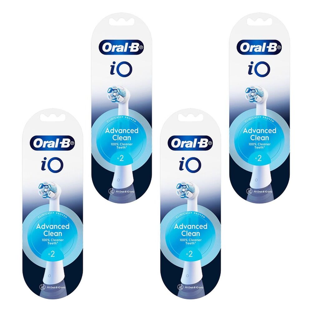 Oral-B iO Advanced Clean Replacement Heads White 2 Pack Bundle of 4