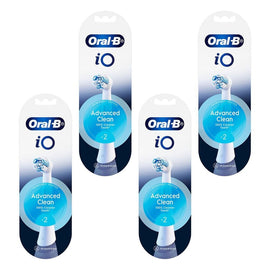 Oral-B iO Advanced Clean Replacement Heads White 2 Pack Bundle of 4