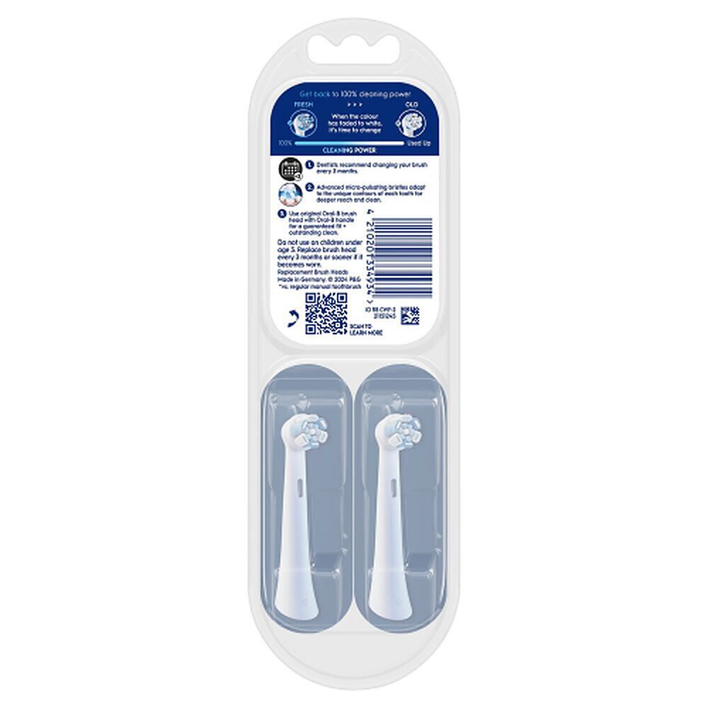 Oral-B iO Advanced Clean Replacement Heads White 2 Pack