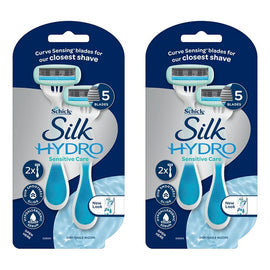 Schick Silk Hydro Sensitive Care Disposable Razors 2 Pack Bundle of 2