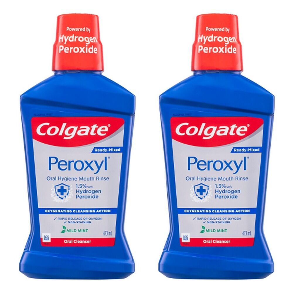 Colgate Peroxyl Oral Hygiene Mouth Rinse 473mL Pack of 2