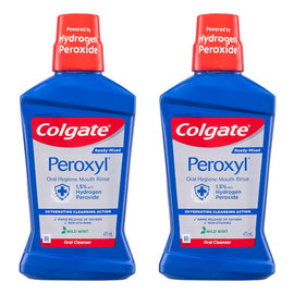 Colgate Peroxyl Oral Hygiene Mouth Rinse 473mL Pack of 2