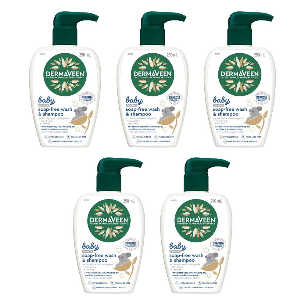 DermaVeen Baby Calmexa Soap Free Wash & Shampoo 250mL Pack of 5