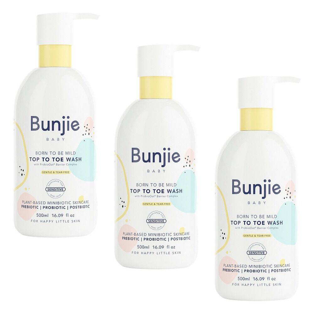 Bunjie Baby Top to Toe Wash 500mL Pack of 3