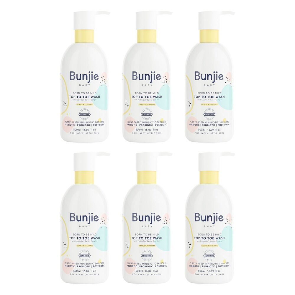 Bunjie Baby Top to Toe Wash 500mL Pack of 6