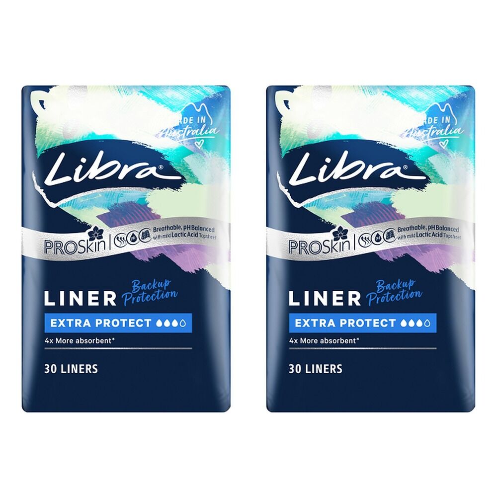 Libra Extra Protect Liners ProSkin 30 Pack x 6 Bundle of 2