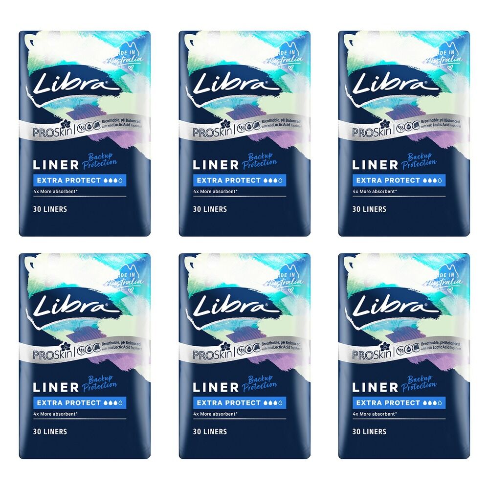 Libra Extra Protect Liners ProSkin 30 Pack x 6 Bundle of 6