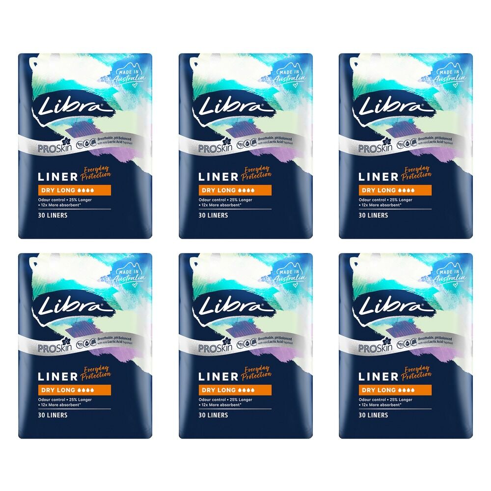Libra Dry Long Liners ProSkin 30 Pack x 6 Bundle of 6
