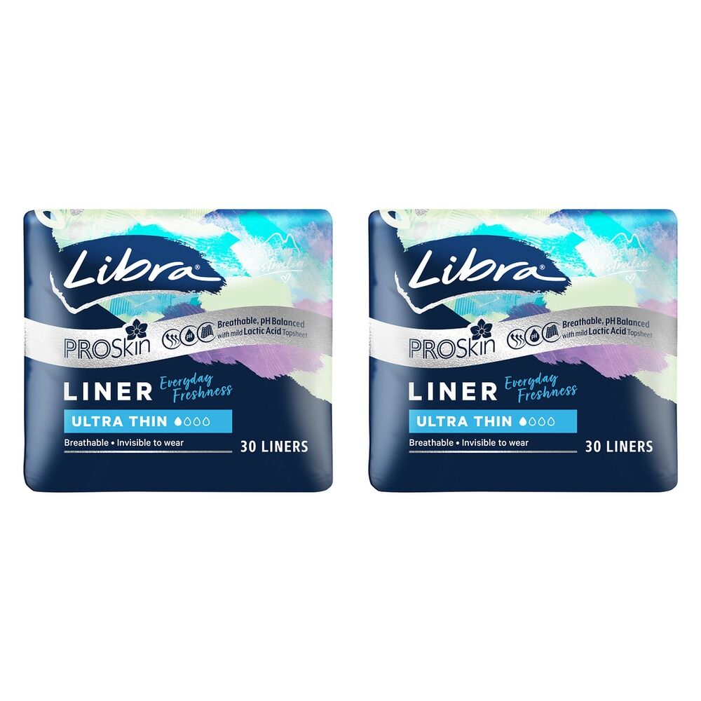 Libra Ultra Thin ProSkin Liners 30 Pack x 6 Bundle of 2