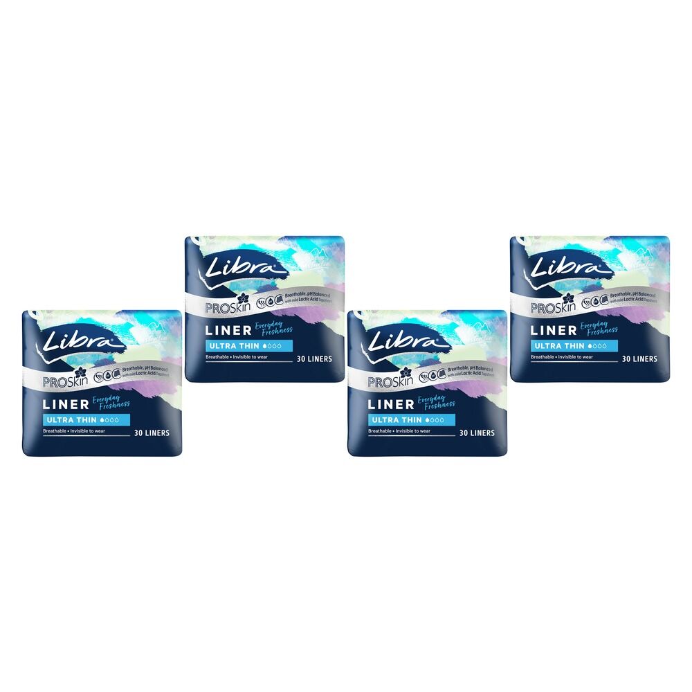 Libra Ultra Thin ProSkin Liners 30 Pack x 6 Bundle of 4