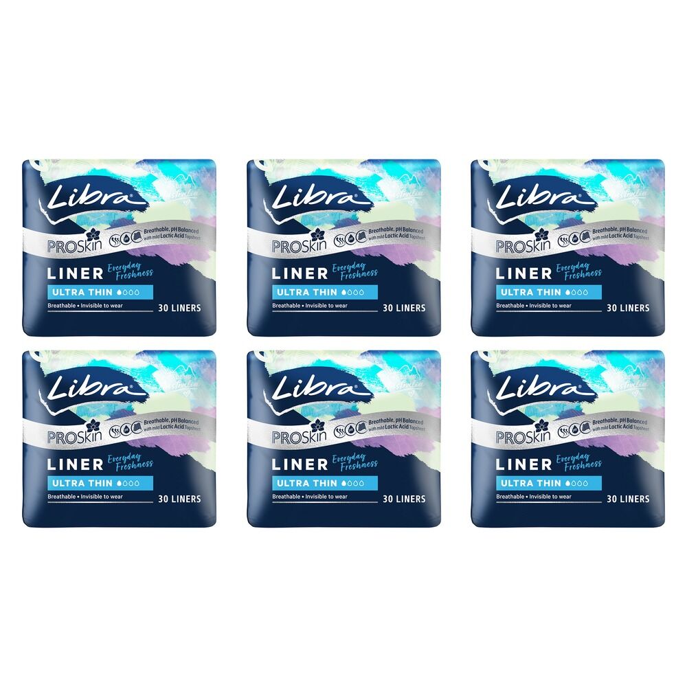 Libra Ultra Thin ProSkin Liners 30 Pack x 6 Bundle of 6