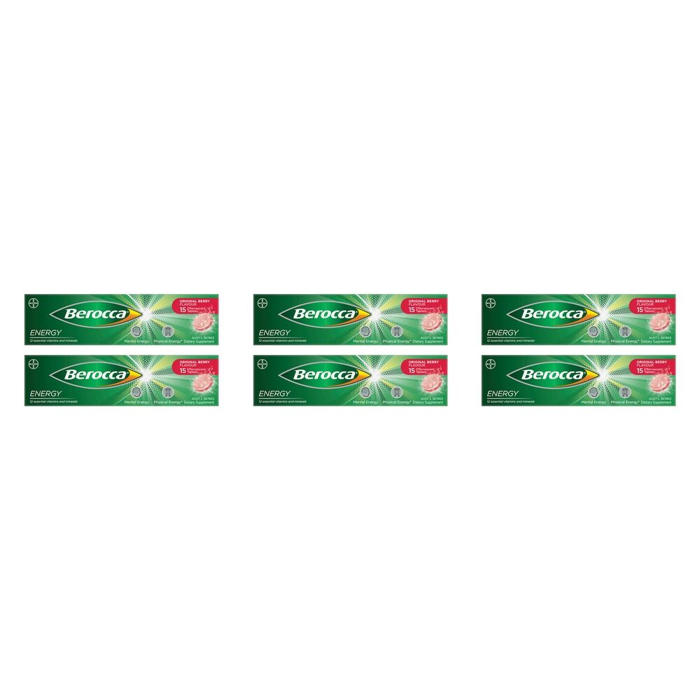 Berocca Energy Original Berry Flavour 15 Tablets Pack of 6