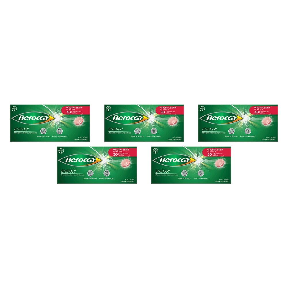 Berocca Energy Original Berry Flavour 30 Tablets Pack of 5