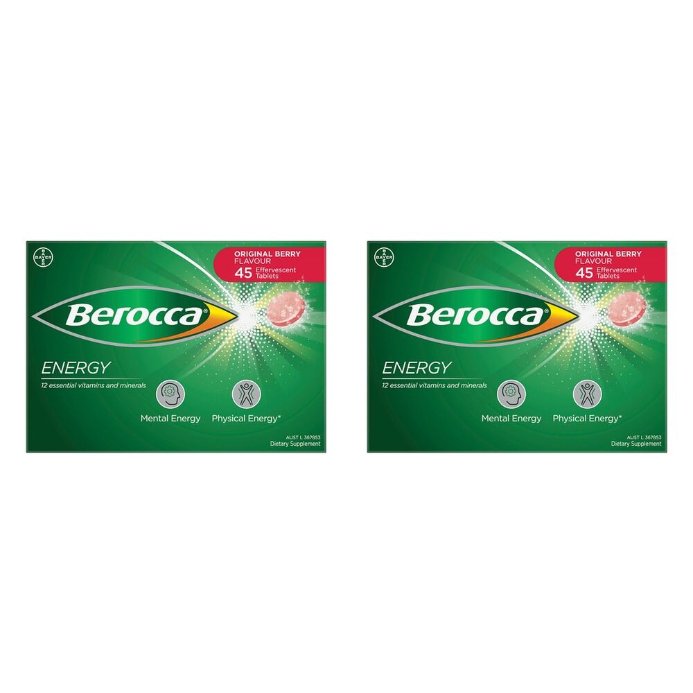 Berocca Energy Original Berry Flavour 45 Tablets Pack of 2