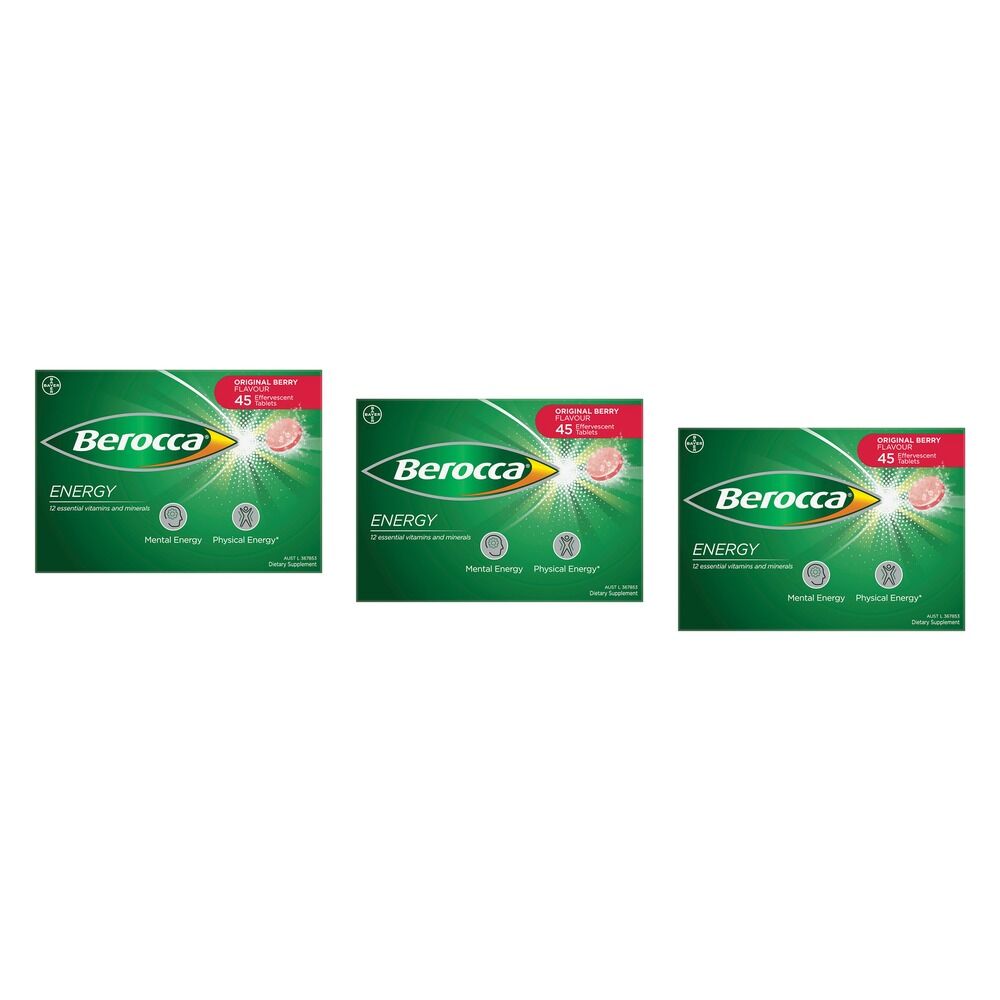 Berocca Energy Original Berry Flavour 45 Tablets Pack of 3