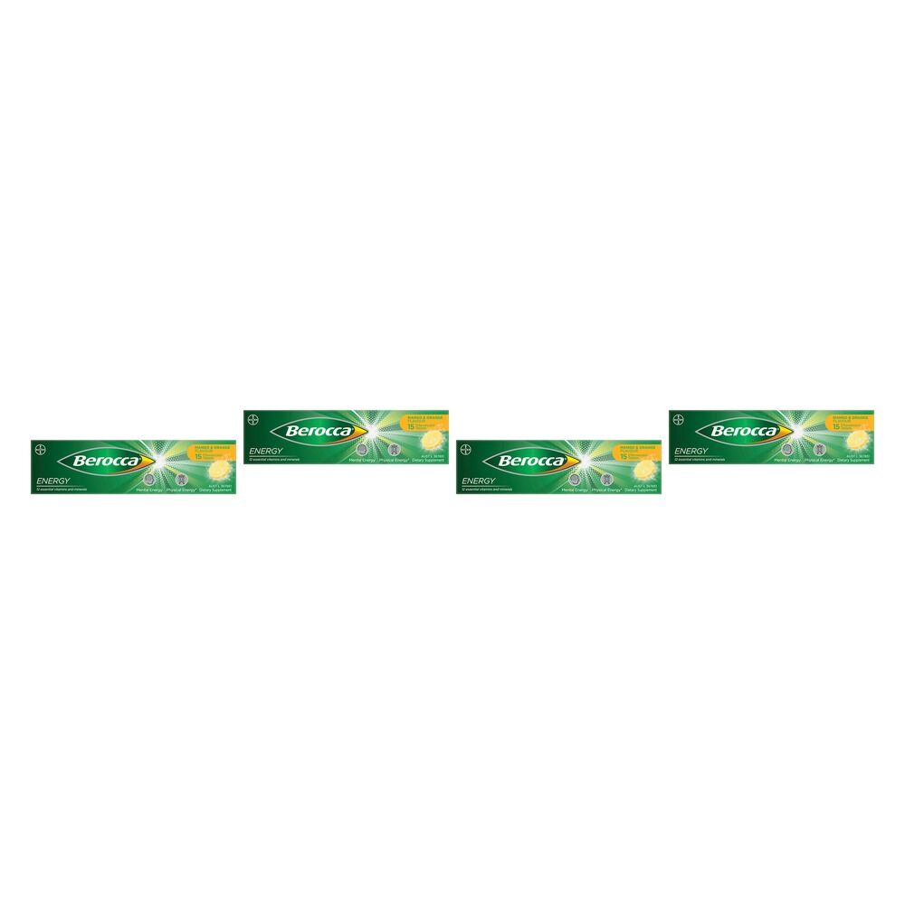 Berocca Energy Mango & Orange Flavour 15 Tablets Pack of 4