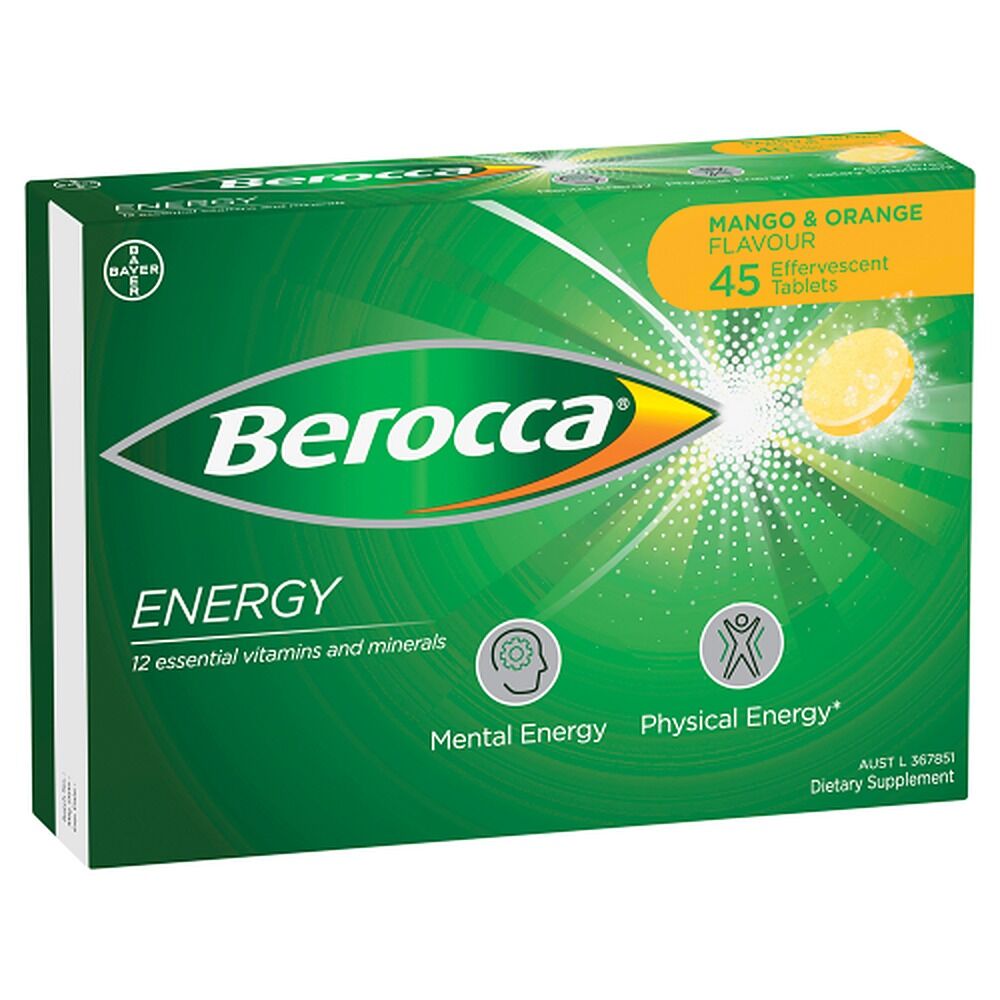 Berocca Energy Mango & Orange Flavour 45 Tablets