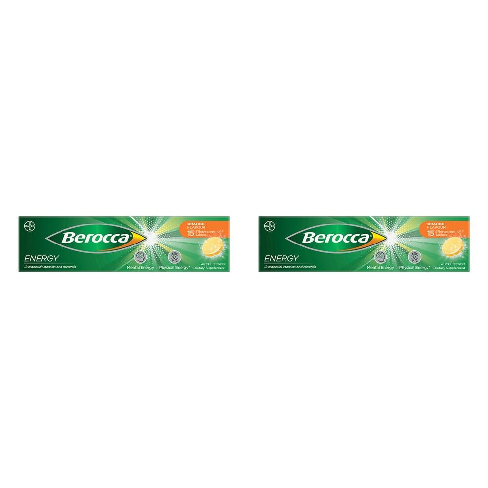 Berocca Energy Orange Flavour 15 Tablets Pack of 2