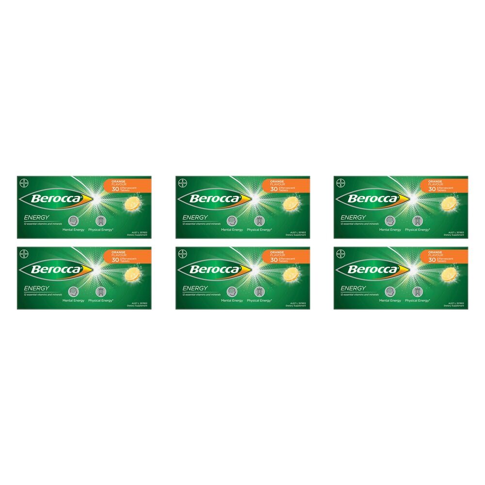 Berocca Energy Orange Flavour 30 Tablets Pack of 6