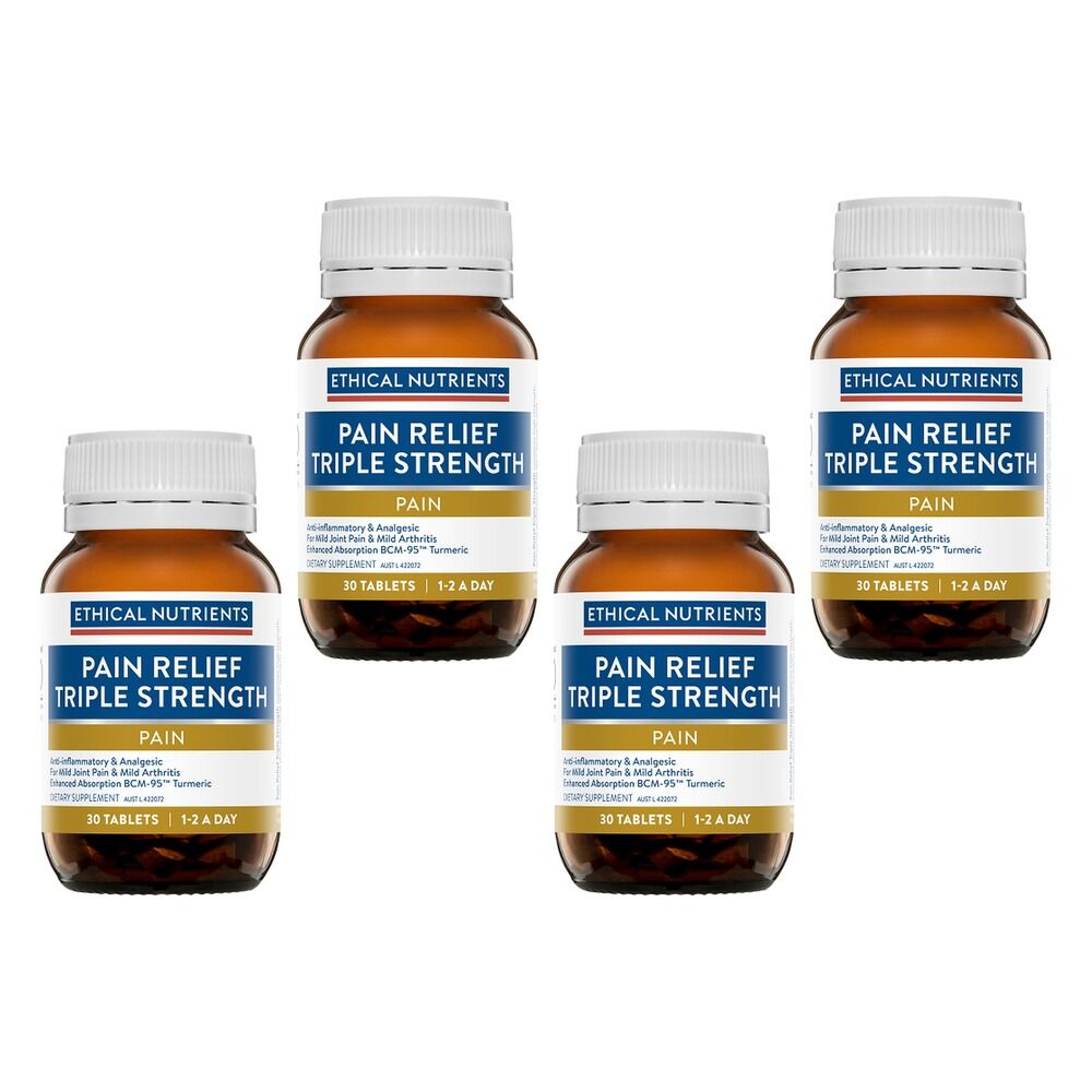 Ethical Nutrients Pain Relief Triple Strength 30 Tablets Pack of 4