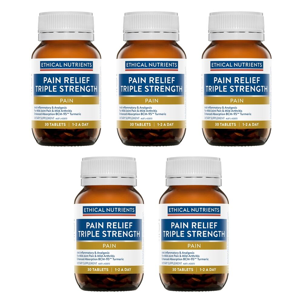 Ethical Nutrients Pain Relief Triple Strength 30 Tablets Pack of 5