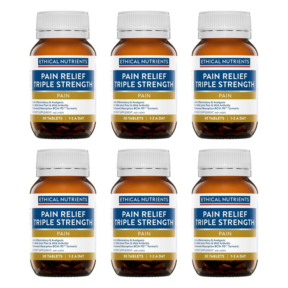 Ethical Nutrients Pain Relief Triple Strength 30 Tablets Pack of 6