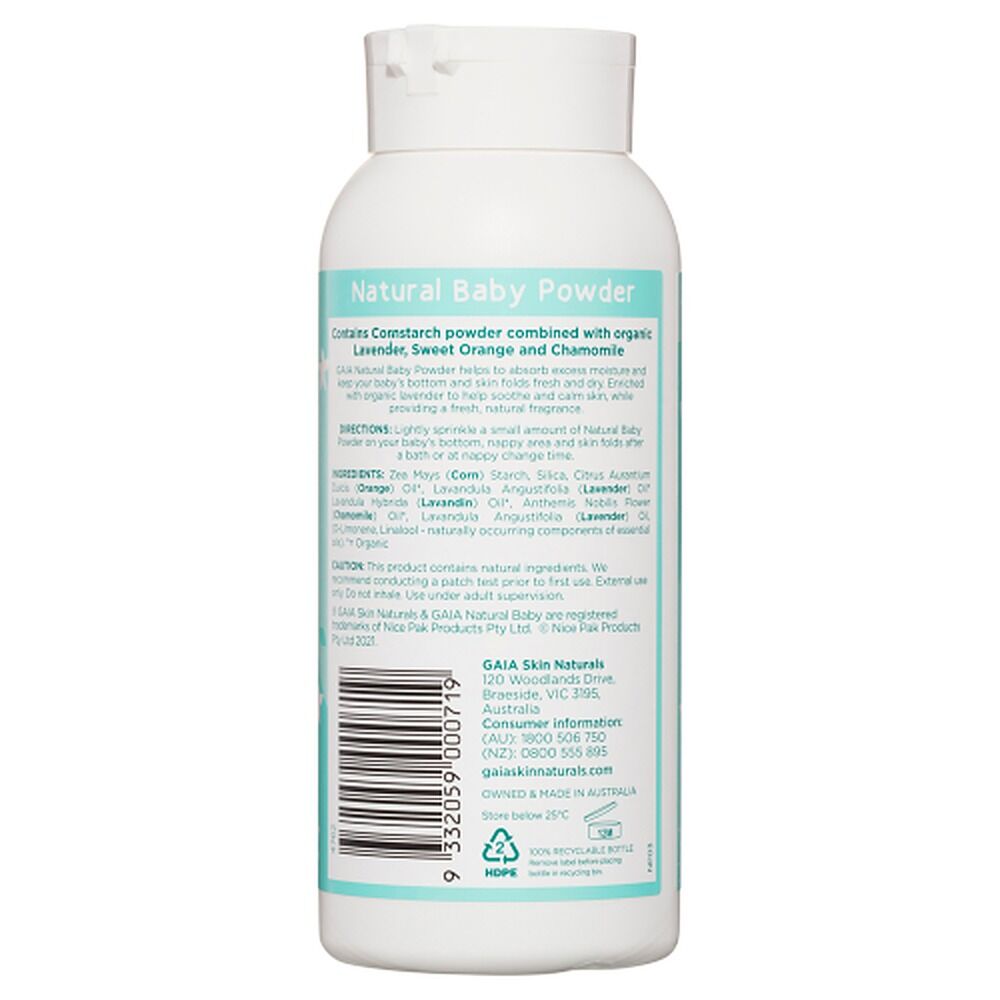 Gaia Talc Free Natural Baby Powder 200g x 3