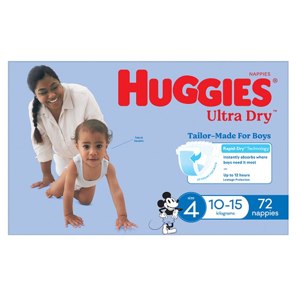 Huggies Jumbo UltraDry Nappies Toddler Boy 72 Pack