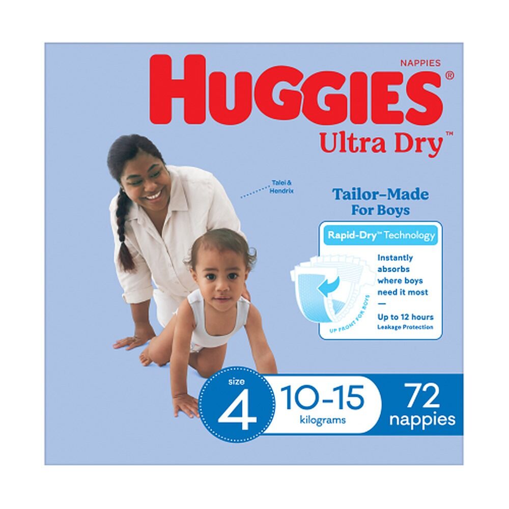 Huggies Jumbo UltraDry Nappies Toddler Boy 72 Pack