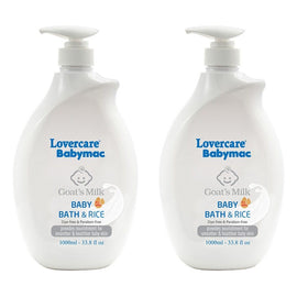 Lovercare Babymac Goat's Milk Baby Bath and Rice 1L x 3 Bundle of 2