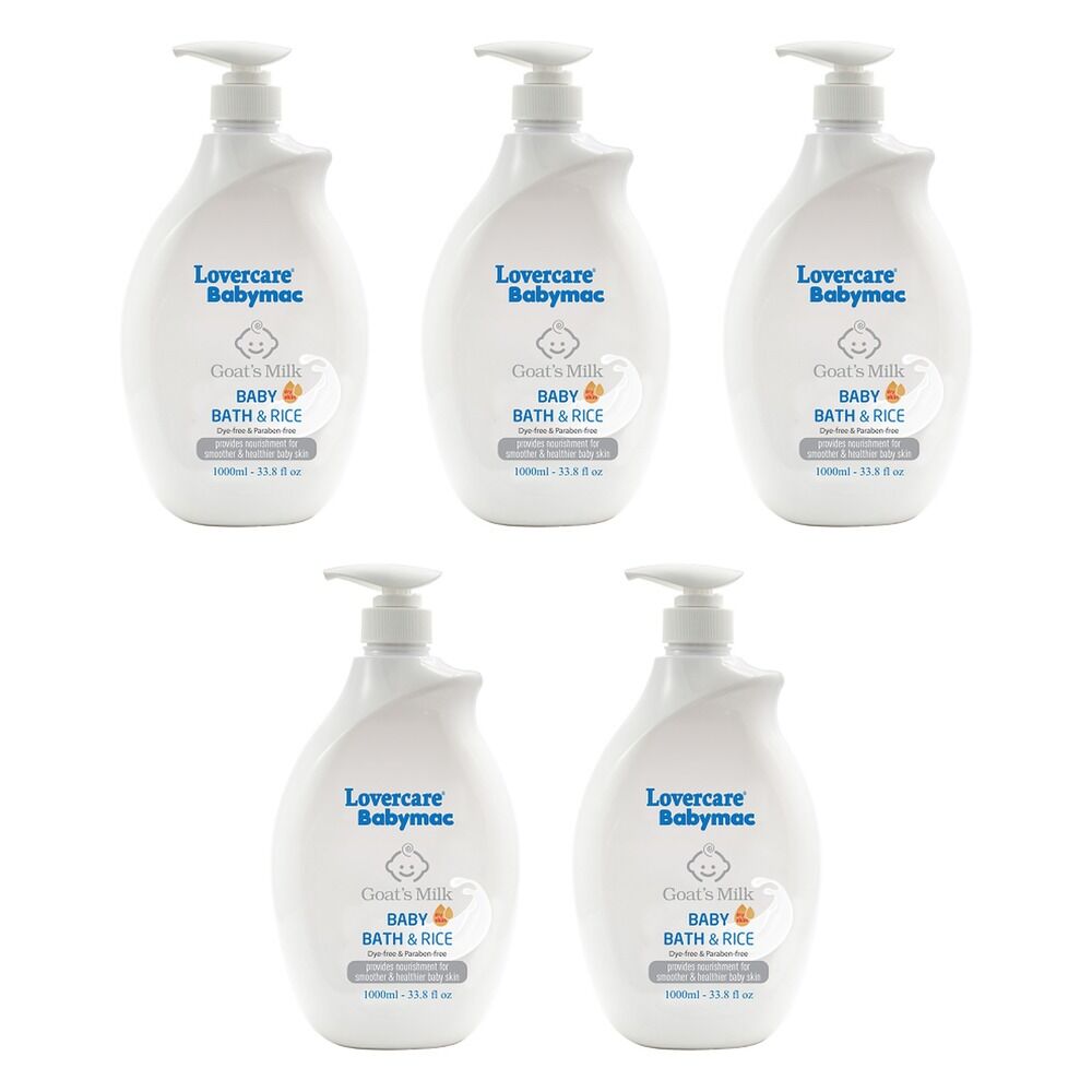 Lovercare Babymac Goat's Milk Baby Bath and Rice 1L x 3 Bundle of 5