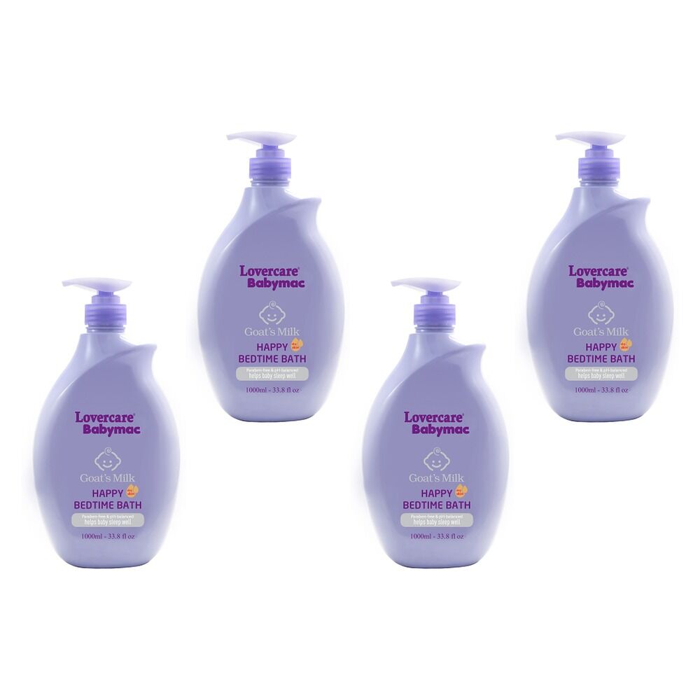 Lovercare Babymac Goat's Milk Bedtime Bath 1L x 3 Bundle of 4