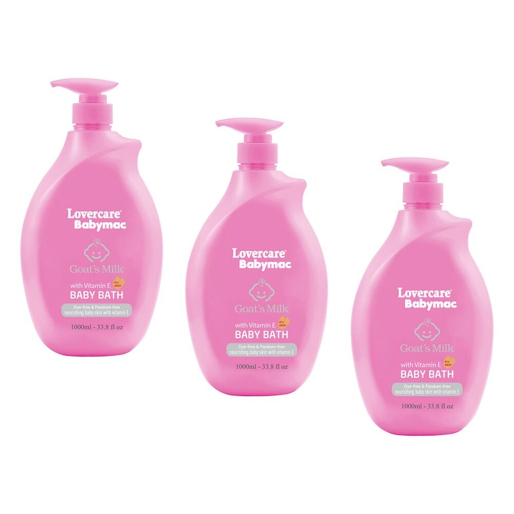 Lovercare Babymac Goat's Milk Baby Bath with Vitamin E 1 L x 3 Bundle of 3