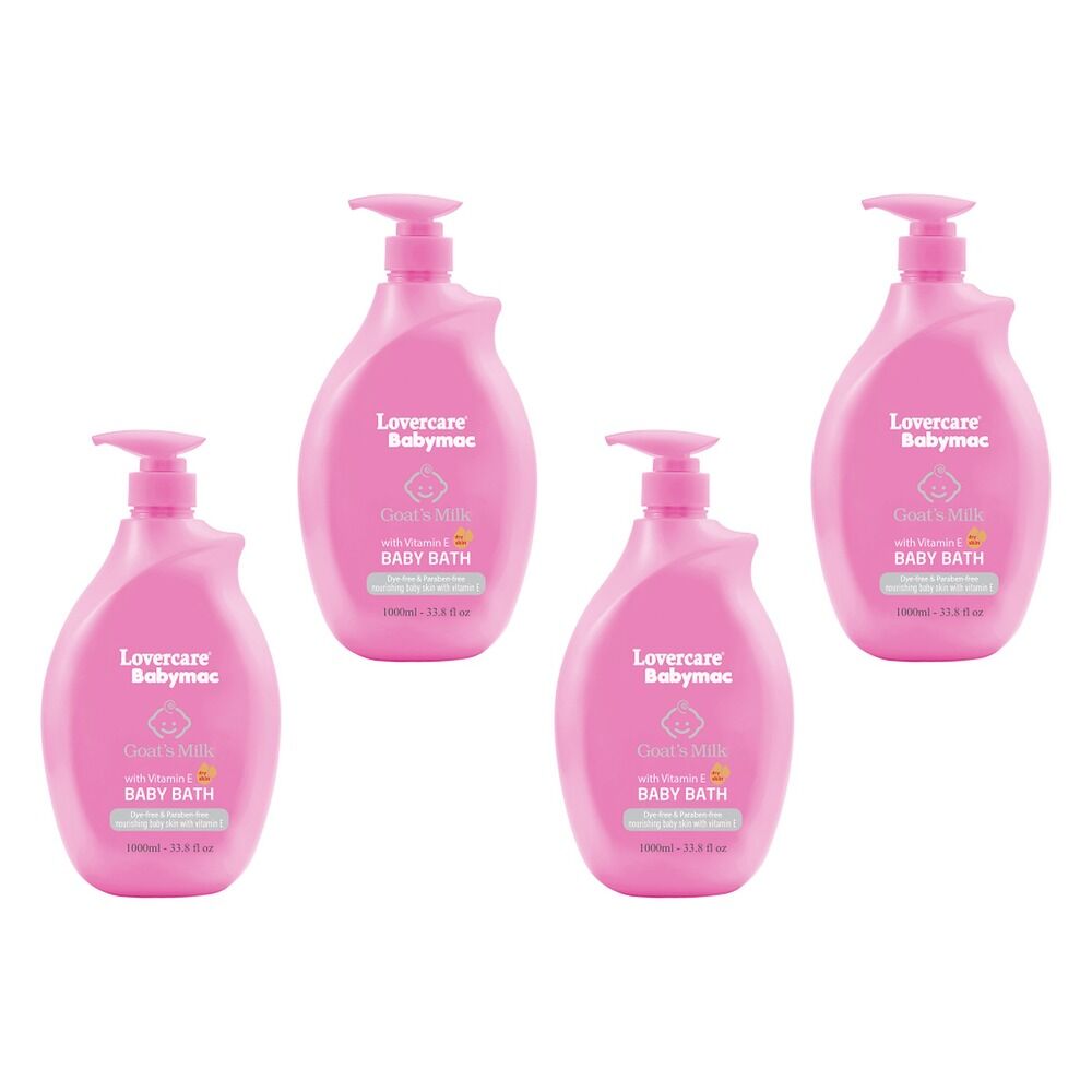 Lovercare Babymac Goat's Milk Baby Bath with Vitamin E 1 L x 3 Bundle of 4