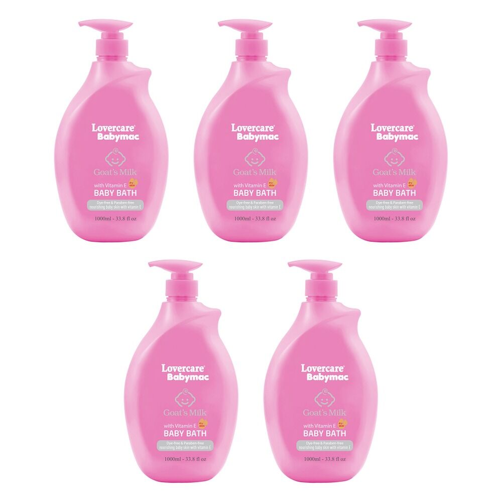 Lovercare Babymac Goat's Milk Baby Bath with Vitamin E 1 L x 3 Bundle of 5