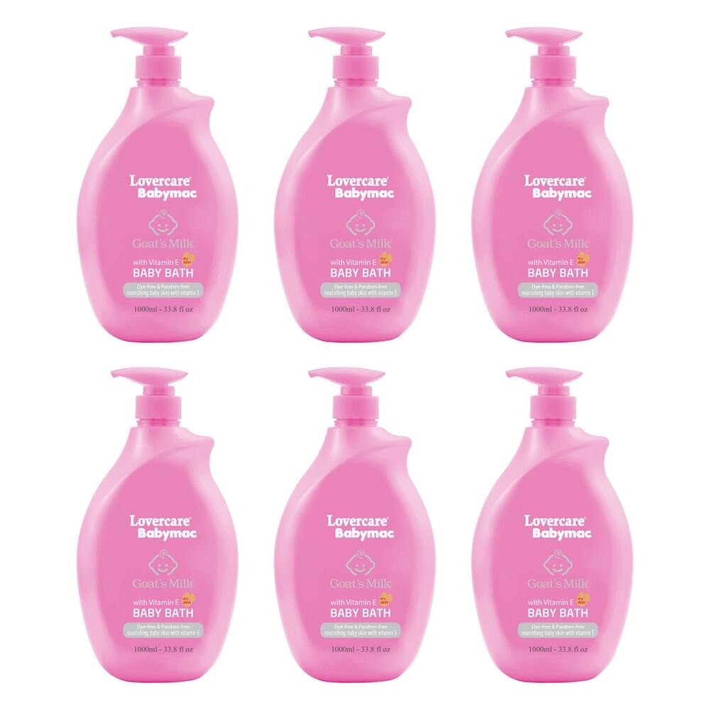Lovercare Babymac Goat's Milk Baby Bath with Vitamin E 1 L x 3 Bundle of 6