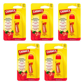 Carmex Strawberry Lip Balm Tube SPF 15 10g Pack of 5