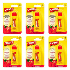 Carmex Strawberry Lip Balm Tube SPF 15 10g Pack of 6