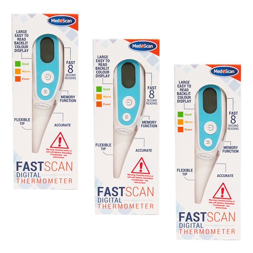 Medescan Fast Scan Thermometer x 10 Bundle of 3